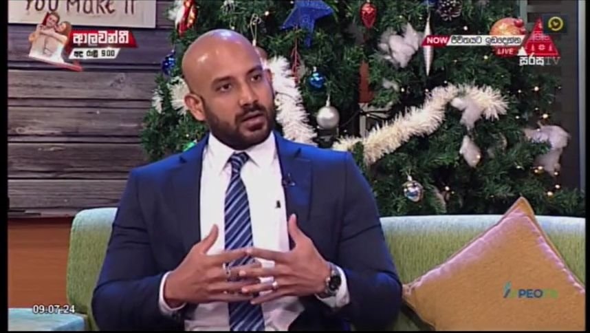 Salman Faiz in a television interview about ACCA education in Sri Lanka